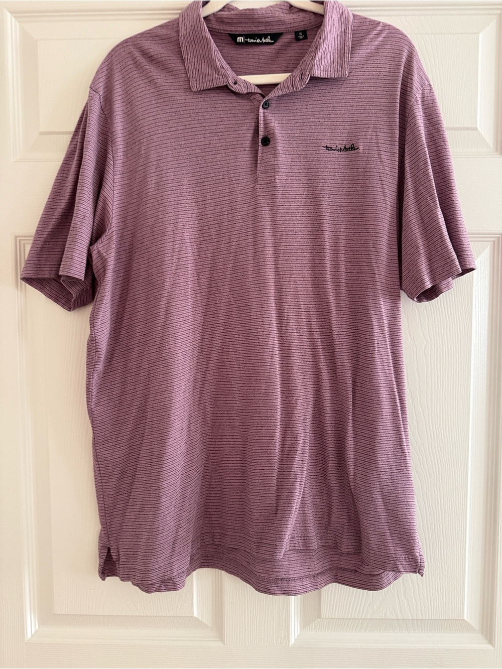 Travis Mathew Men’s Lavender Purple Striped Polo